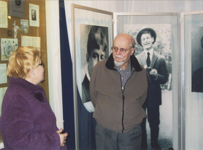 Aleksandr Esenin-Vol'pin, a son of famous Russian poet Sergei Esenin, visiting his father's museum. 