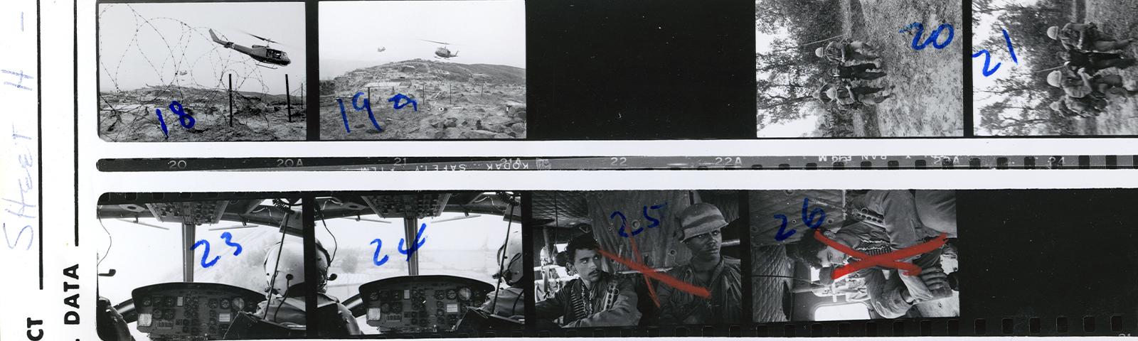 cropped detail of a contact sheet from Overseas Weekly