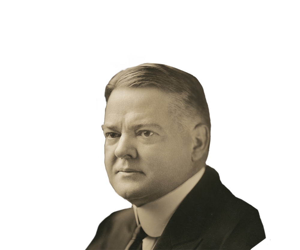 Black and white photograph of Herbert Hoover from the shoulders up
