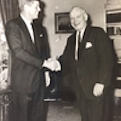 President John F. Kennedy thanks James B. Donovan for Donovan's help in negotiating the Abel-Powers exchange on the famed Bridge of Spies (James B. Donovan Collection, Envelope E) President John F. Kennedy thanks James B. Donovan for Donovan's help in negotiating the Abel-Powers exchange on the famed Bridge of Spies (James B. Donovan Collection, Envelope E)