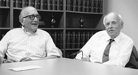 Sidney Drell and Andrei Sakharov at Stanford, 1989
