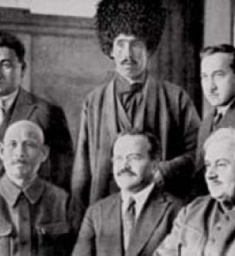 Soviet premier Vyacheslav Molotov and Uzbek party leaders