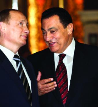 Egyptian President Hosni Mubarak and Vladimir Putin