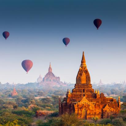 Hot air ballons in Bagan, Myanmar