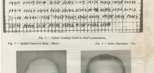 A cipher message found in the possession of Rudolf Abel (James B. Donovan Collection, Box 7, Folder 53-15)