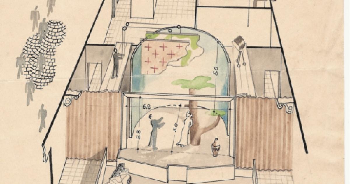 Plan of the camp theater (Jan Jasiewicz Papers, Hoover Institution Archives)