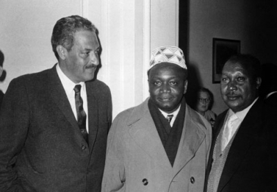 Future Supreme Court justice Thurgood Marshall, left, had a strong interest in fostering democracy in Africa