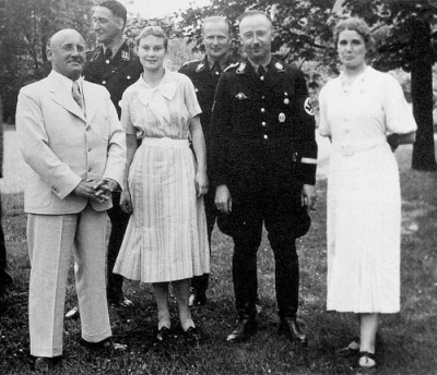 Julius Streicher, at left in white suit, poses for a bucolic snapshot with his friend, Heinrich Himmler