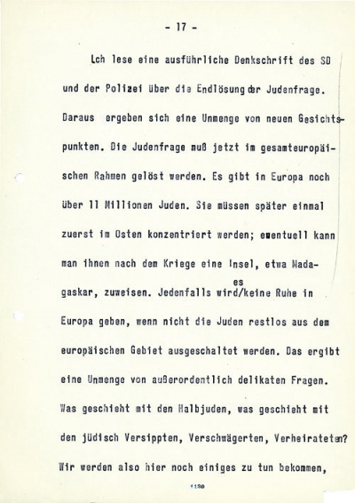 passage from the 1942–43 Goebbels diaries