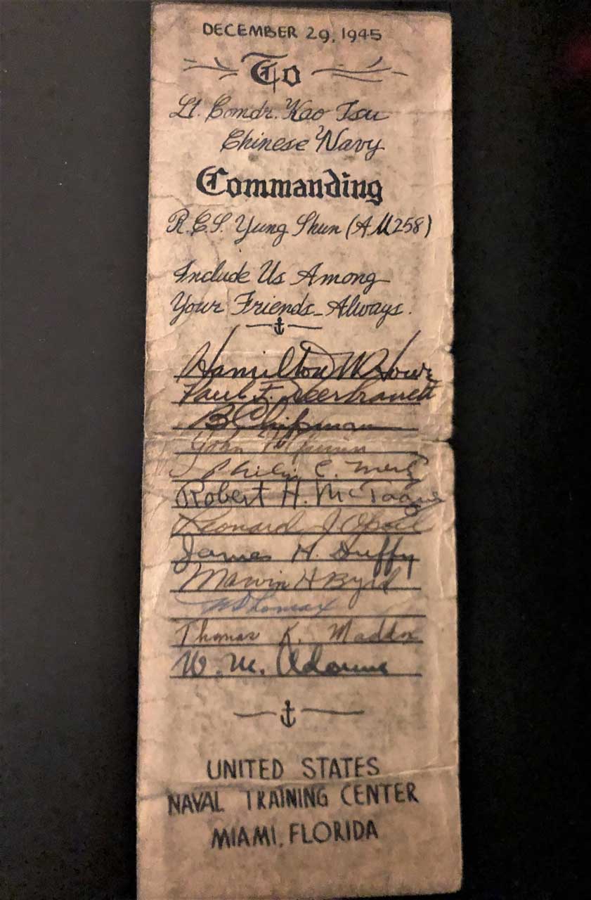 An inscribed document with signatures