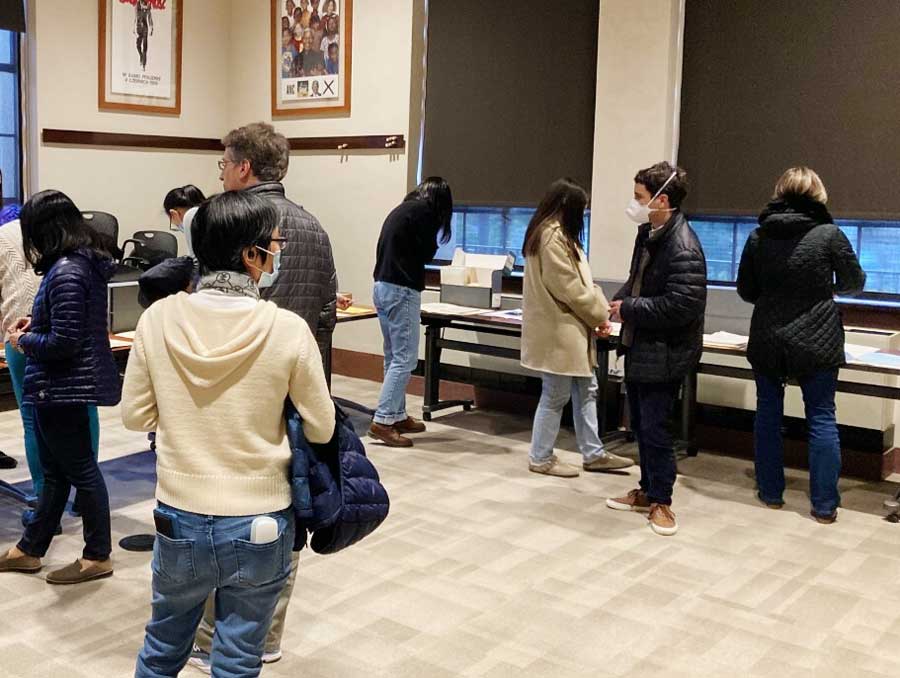 Law librarians and archivists visiting Hoover to look at collection