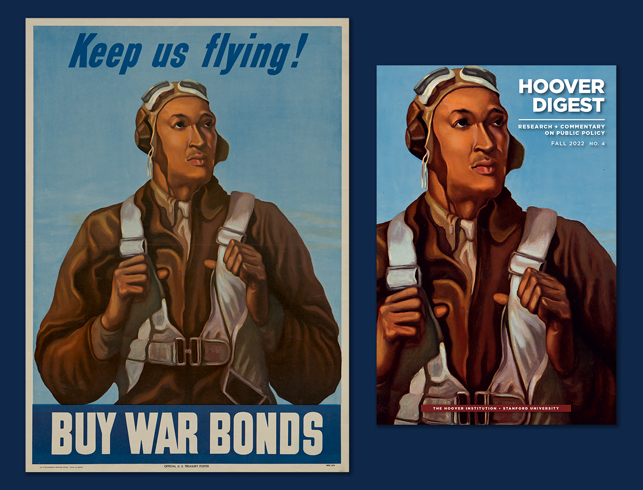 Comparison of Poster US 7434 and Hoover Digest cover