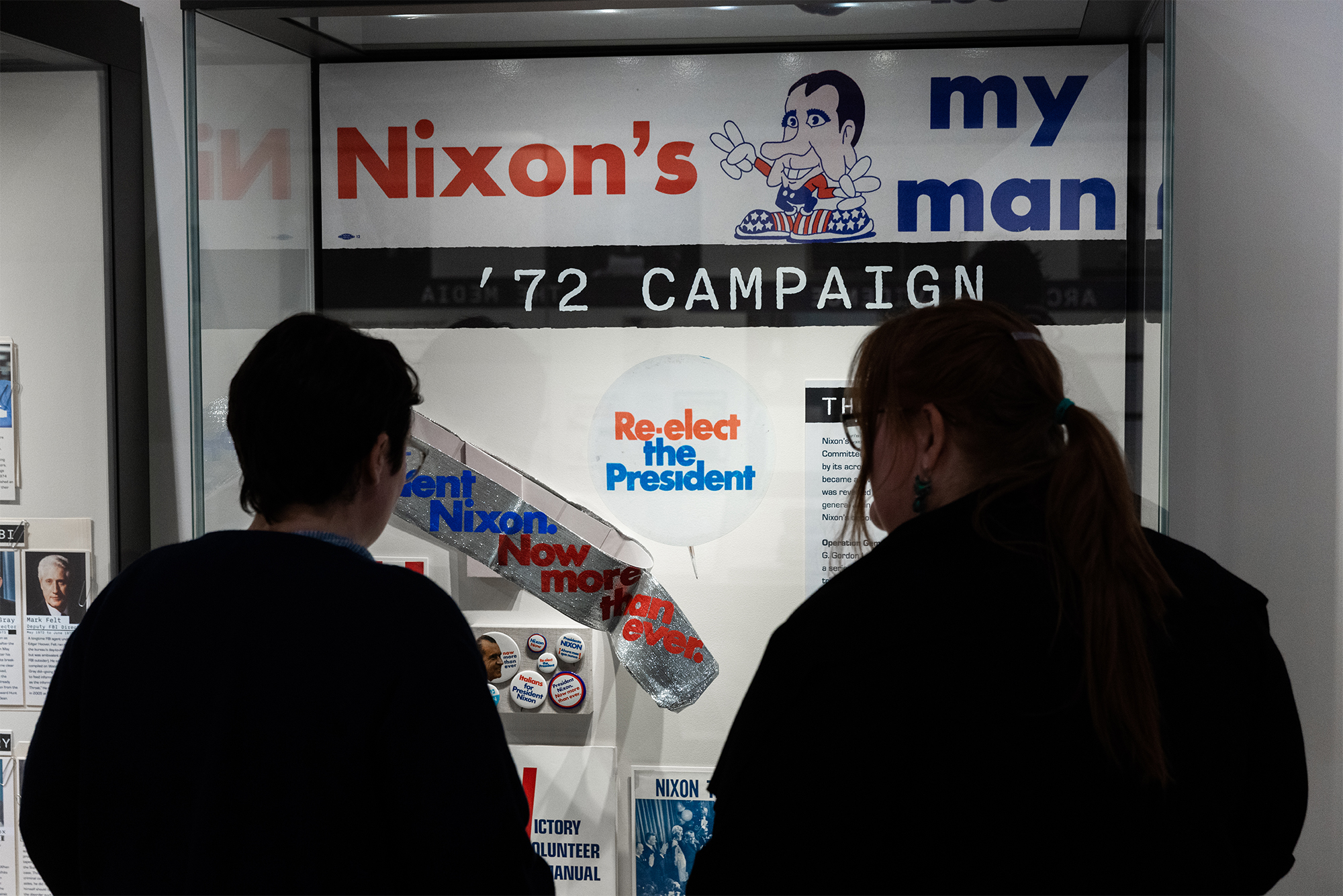 People viewing Un-Presidented exhibition, February 2024