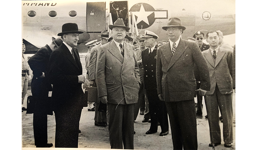 TV Soong greets Herbert Hoover, May 1946