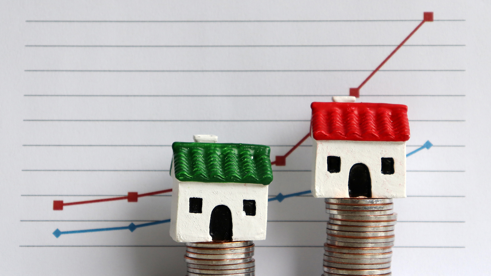 Housing price rising stock image