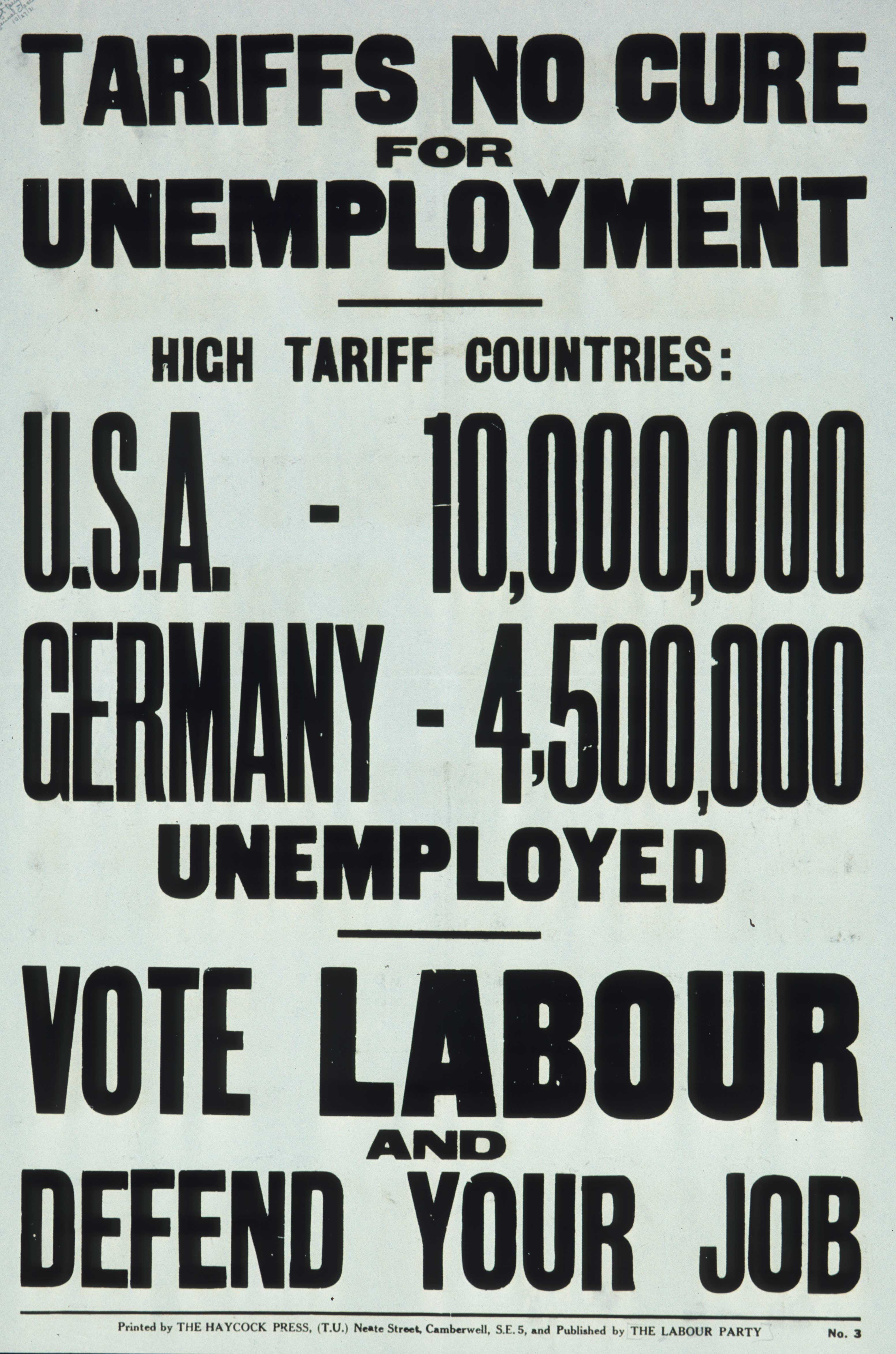 Tariffs No Cure For Unemployment