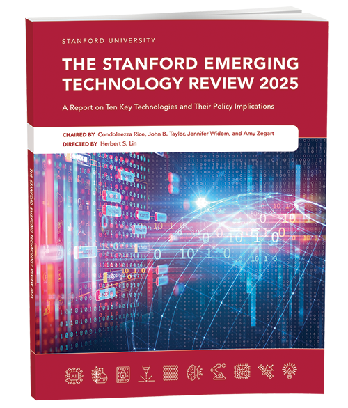 <drupal-media data-align="right" data-entity-type="media" data-entity-uuid="e309f13e-07b7-4aa6-ade5-58d150f65ec1" data-view-mode=""></drupal-media> <p>The Stanford Emerging Technology Review helps America’s public and private sectors better understand transformational technologies so that the United States can seize opportunities, mitigate risks, and ensure its innovation ecosystem continues to thrive. The product of a major new Stanford education initiative, its clear explanation of pivotal tech domains,