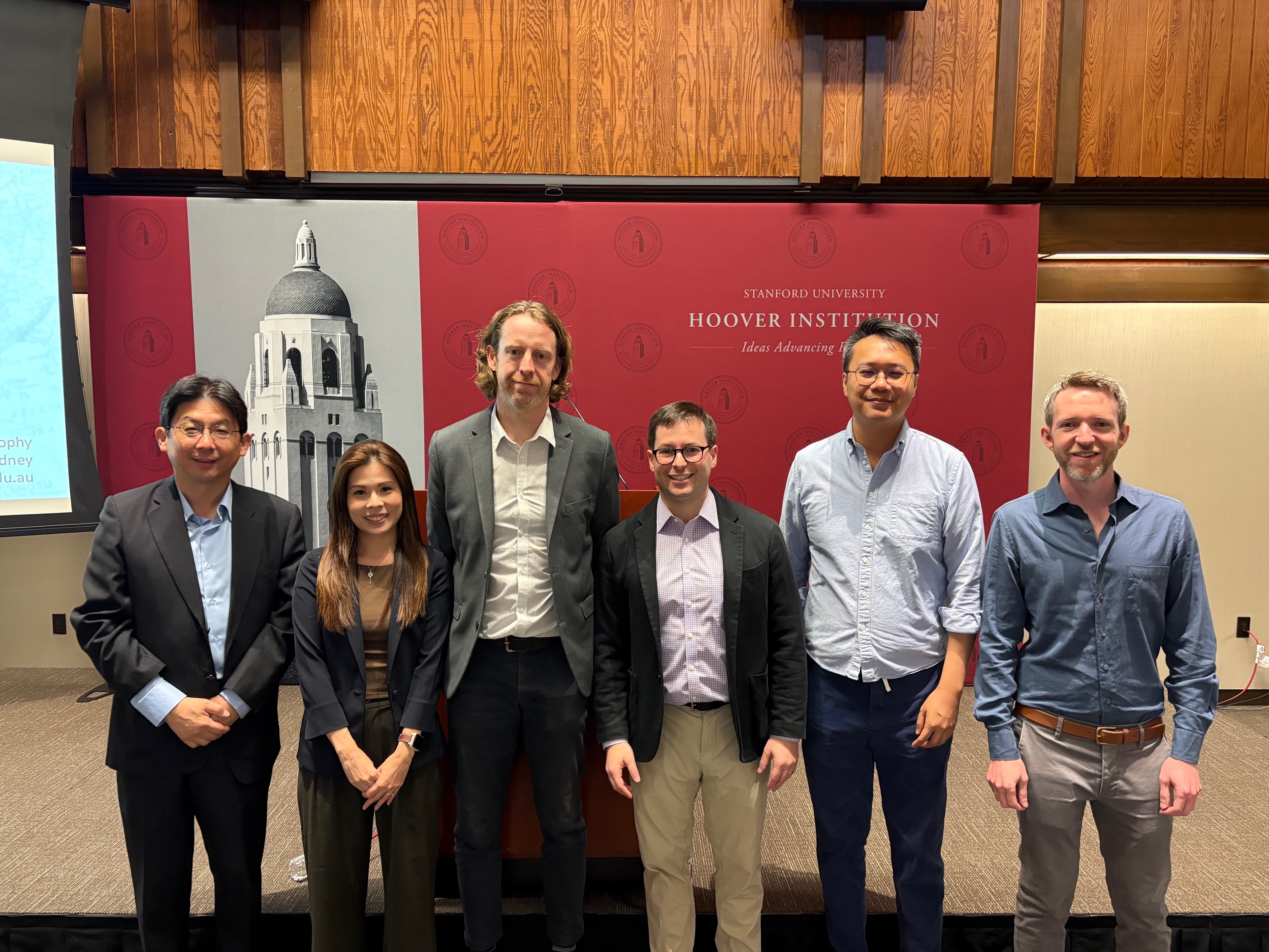 Workshop on Modern China and Taiwan speakers (left to right): Hsiao-ting Lin, Florence Mok, David Brophy, Matthew Lowenstein, James Lin, and Joshua Freeman.