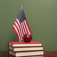 books with the American flag