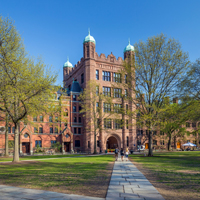 Yale university buildings stock photo