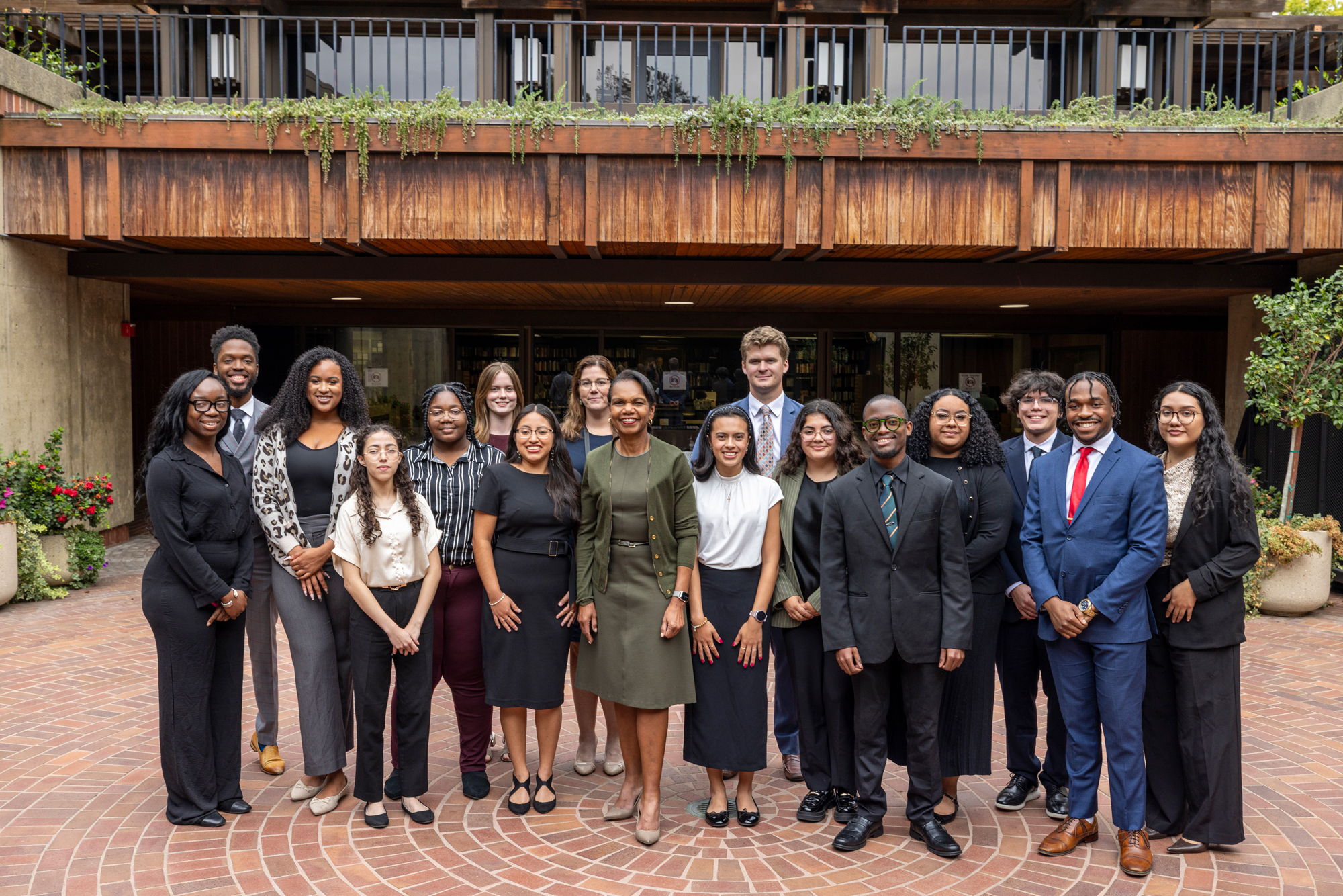 AFC Fellows are seen with Hoover Institution Director Condoleezza Rice on October 1, 2025. (Daniel Beck)