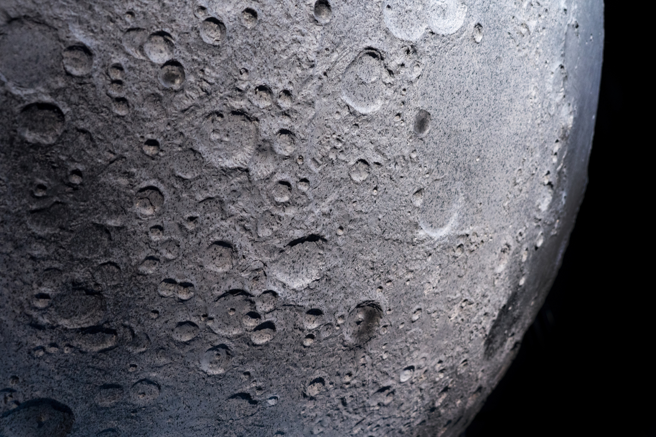 Detail of moon model, close up - stock photo