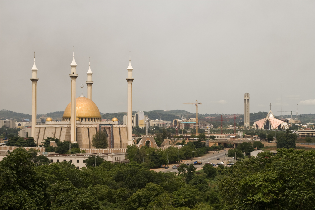 Abuja city of mixed religion stock photo