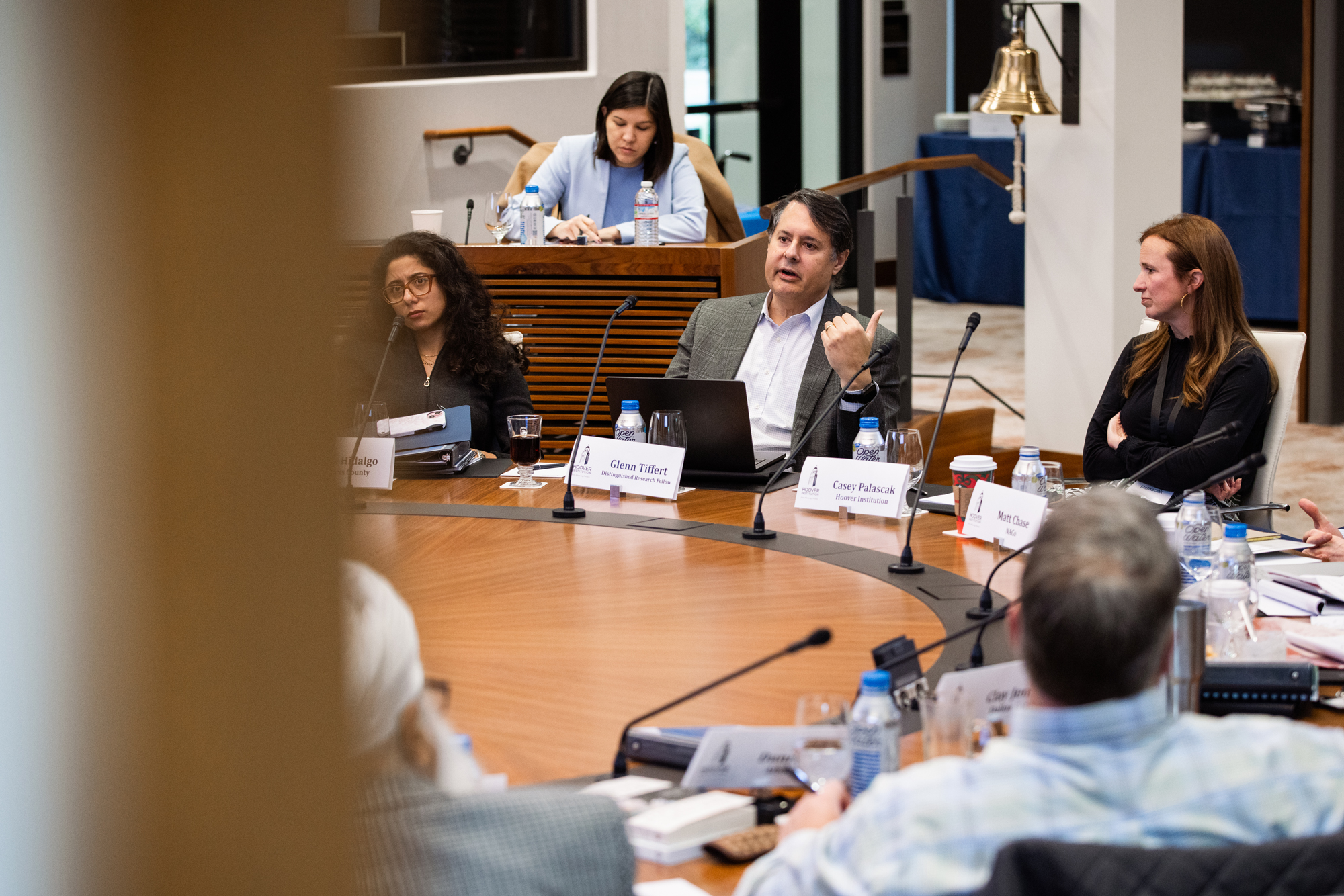 US, China, and the World codirector Glenn Tiffert speaks to county officials about the influence of China, in Annenberg Conference Room on December 9, 2025. (Patrick Beaudouin)