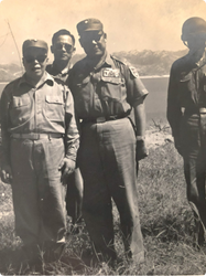 Liu Shun-yuan (right) with a group of top military officials on the tiny Dadan islet outpost, ca. 1959. Behind their backs the Communist mainland is clearly visible.