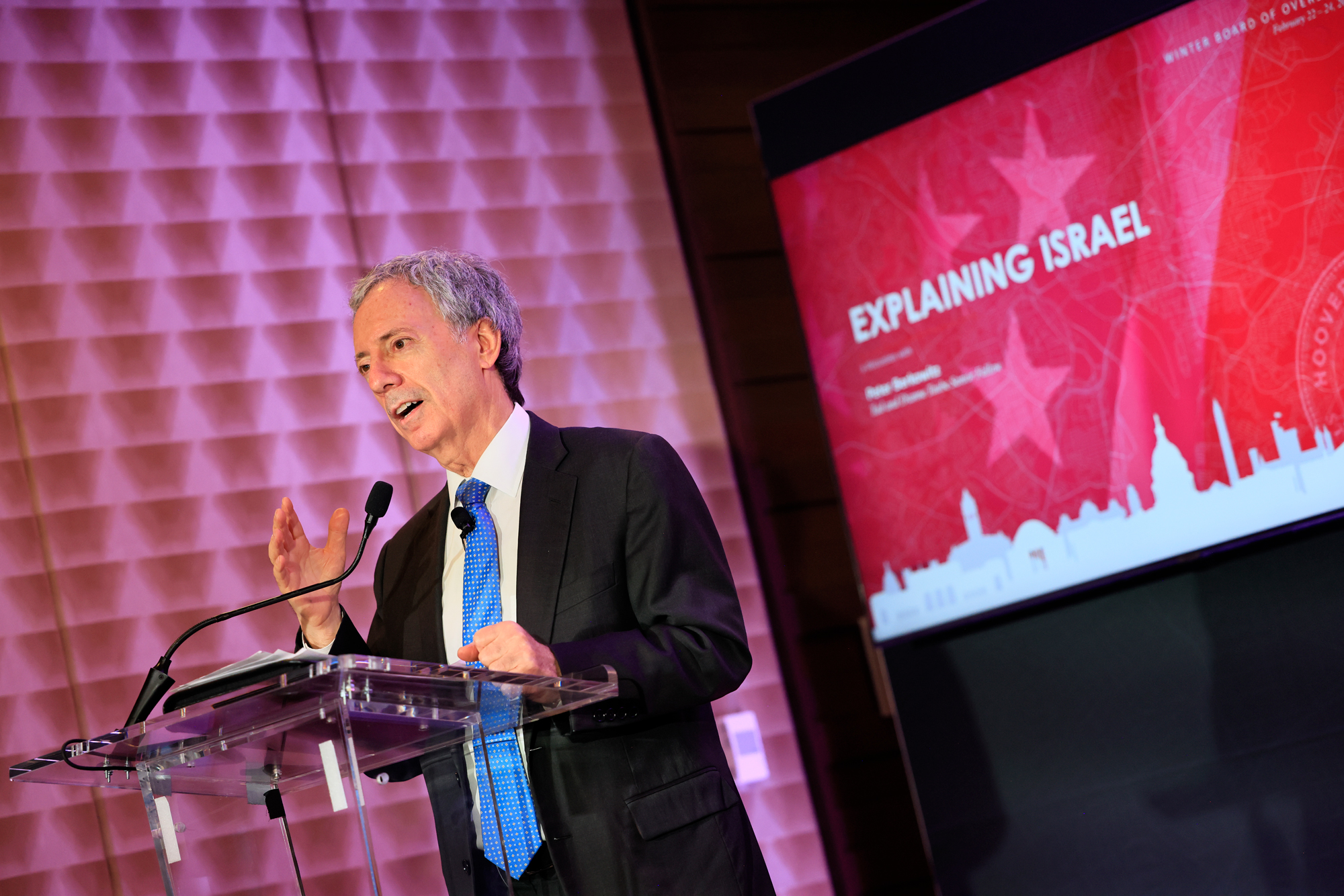 Senior Fellow Peter Berkowitz reflects on the unique relationship between Israel and the United States on February 23, 2026. (Eric Draper)