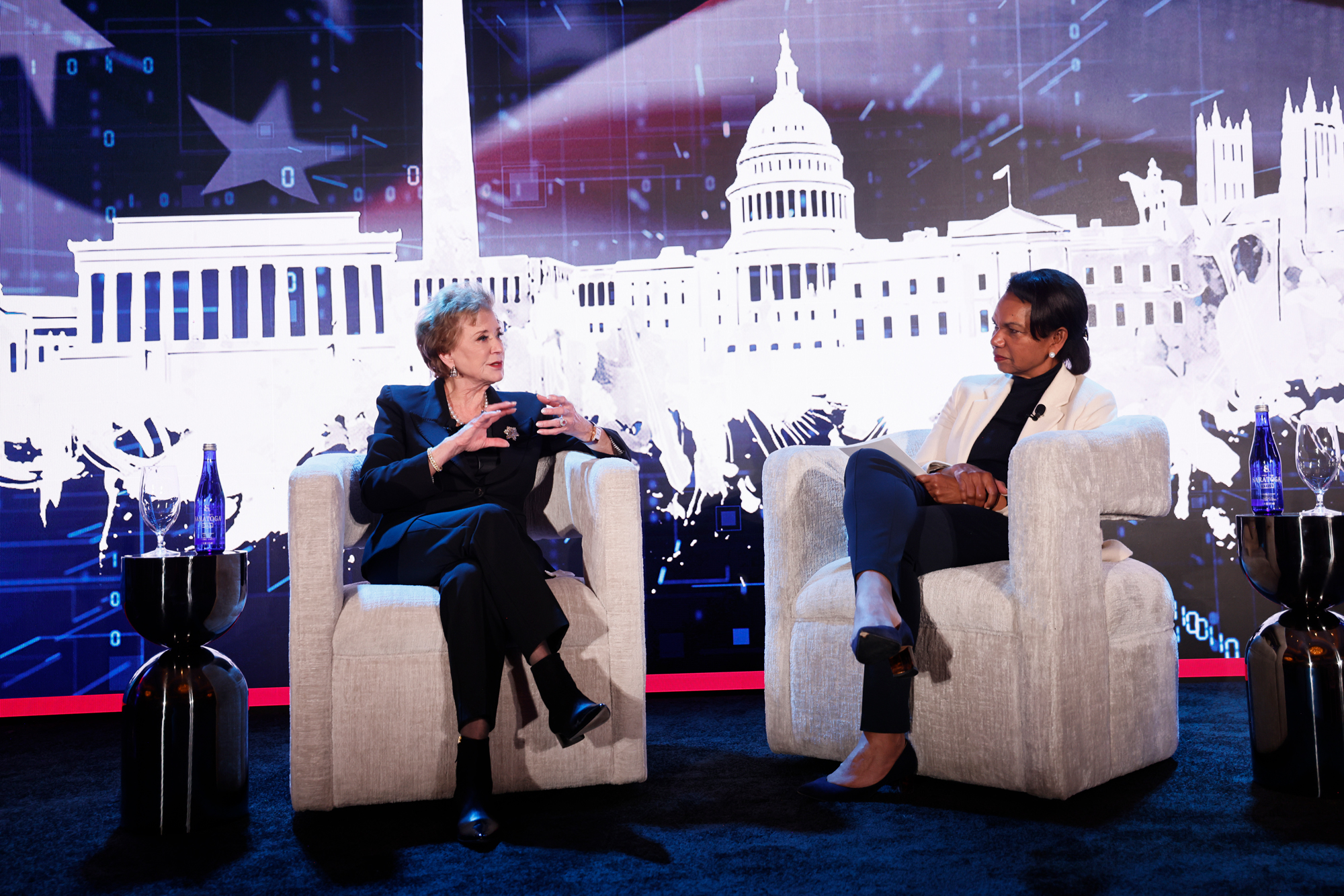 Education Secretary Linda McMahon joins Hoover Institution Director Condoleezza Rice in Washington, DC, on February 24, 2026. (Eric Draper)