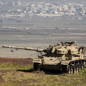 A tank on a Syrian border