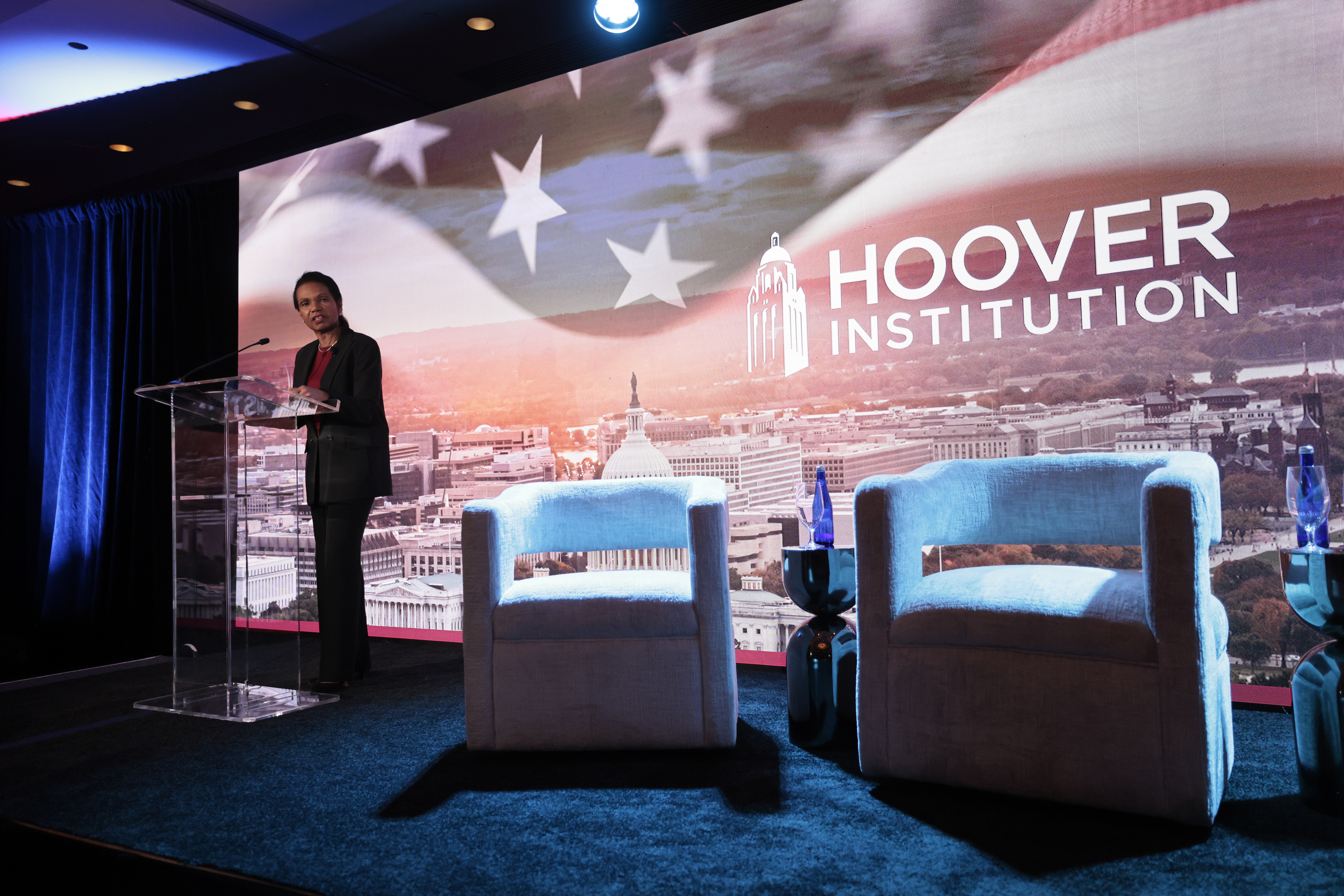 Hoover Institution Director Condoleezza Rice speaks at the Hoover Winter Meeting in Washington, DC, on February 23, 2026. (Eric Draper)