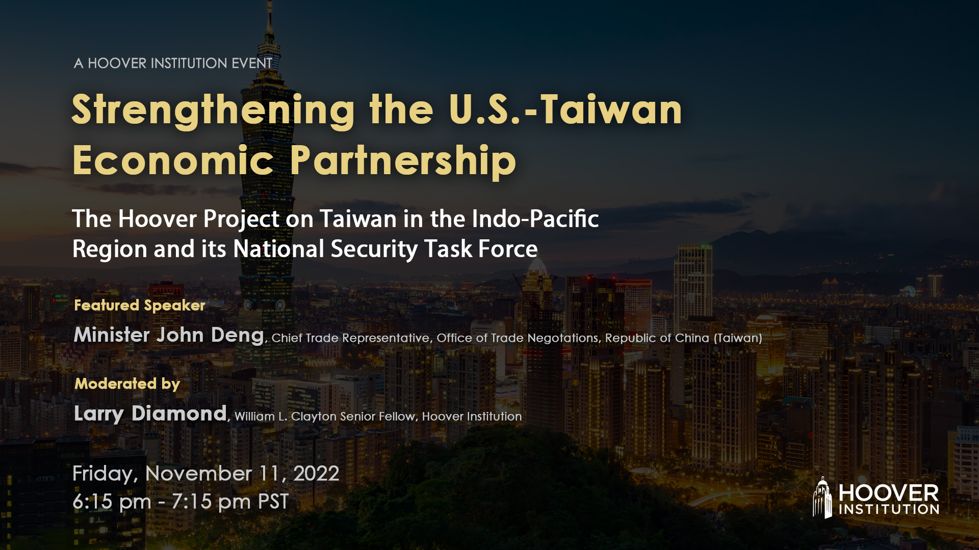 Strengthening the U.S.-Taiwan Economic Partnership