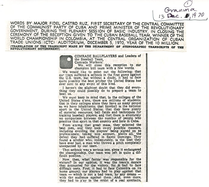 article from Granma