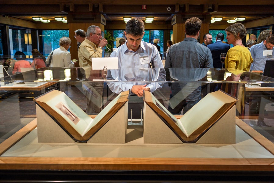 man seeing books