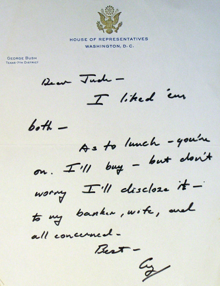Undated note (circa 1966-1970) to Wanniski from George H.W. Bush
