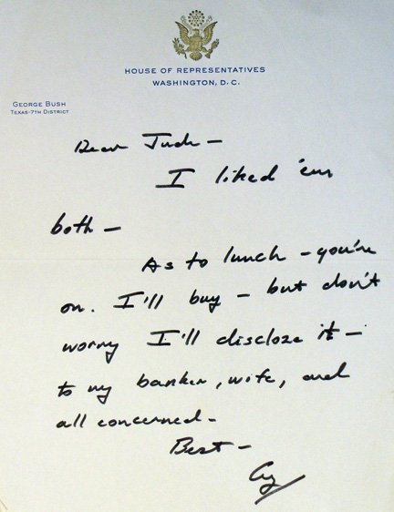 Undated note (circa 1966-1970) to Wanniski from George H.W. Bush