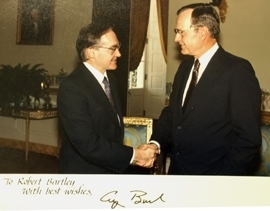 Robert L. Bartley meeting with President George H.W. Bush