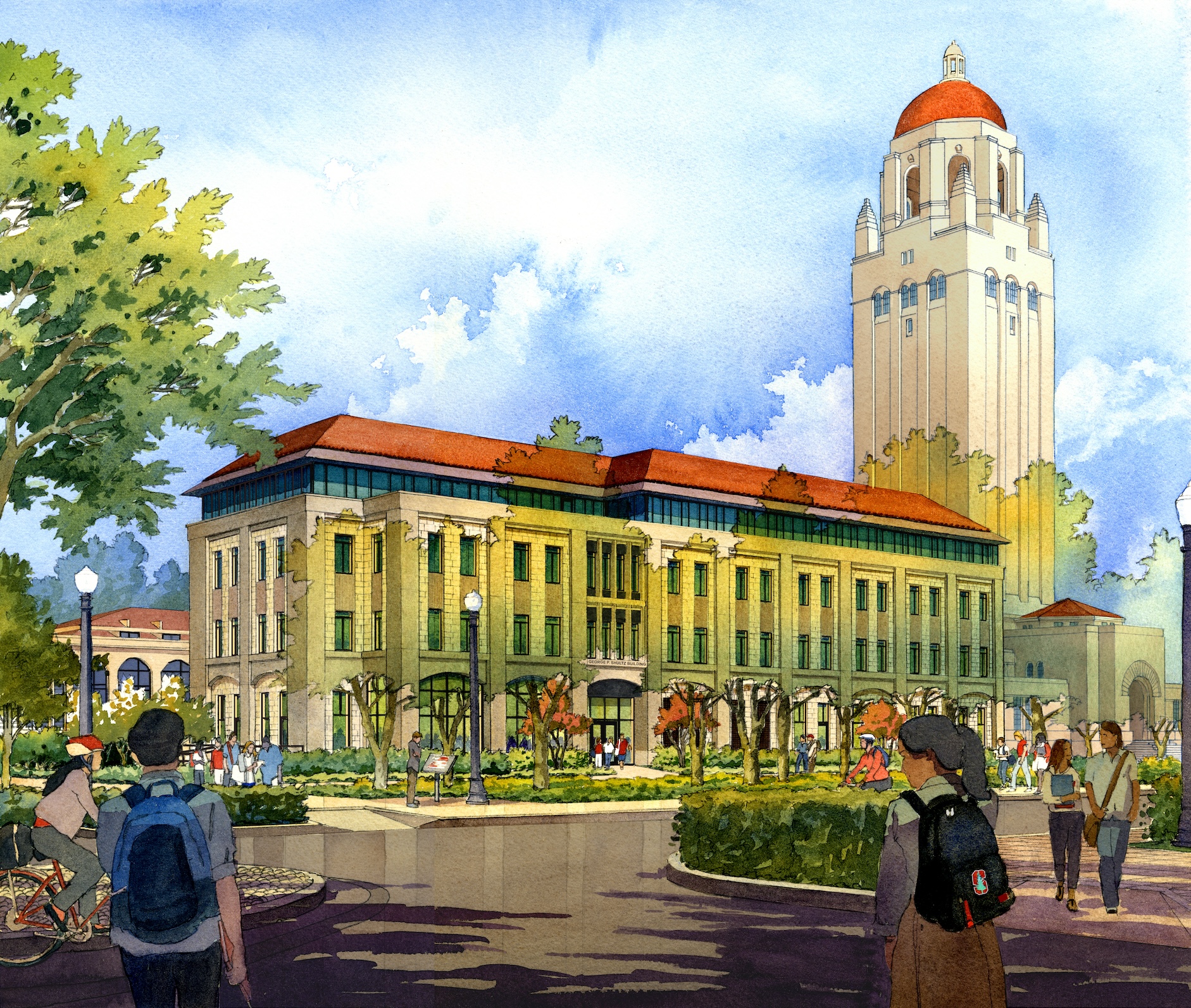 George Shultz Building Illustration