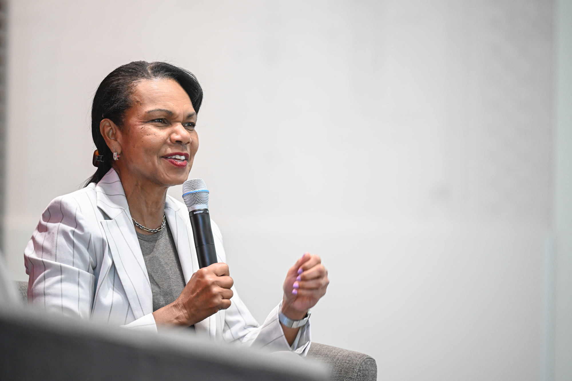 Hoover Institution Director Condoleeeza Rice speaking to HIIS attendees