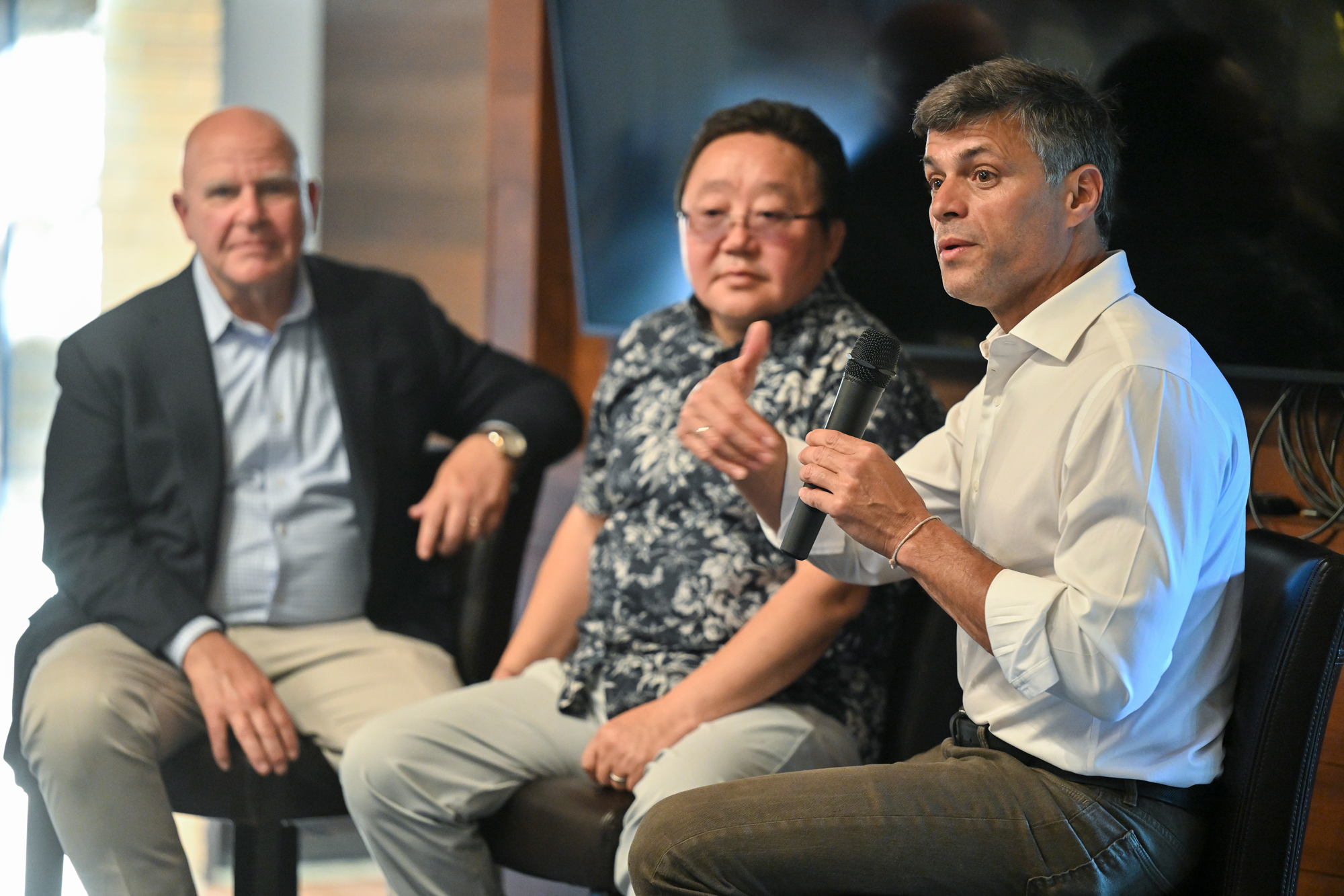 H.R. McMaster, former Mongolian president Tsakhiagiin Elbegdorj, and Venezuelan opposition leader Leopoldo Lopez