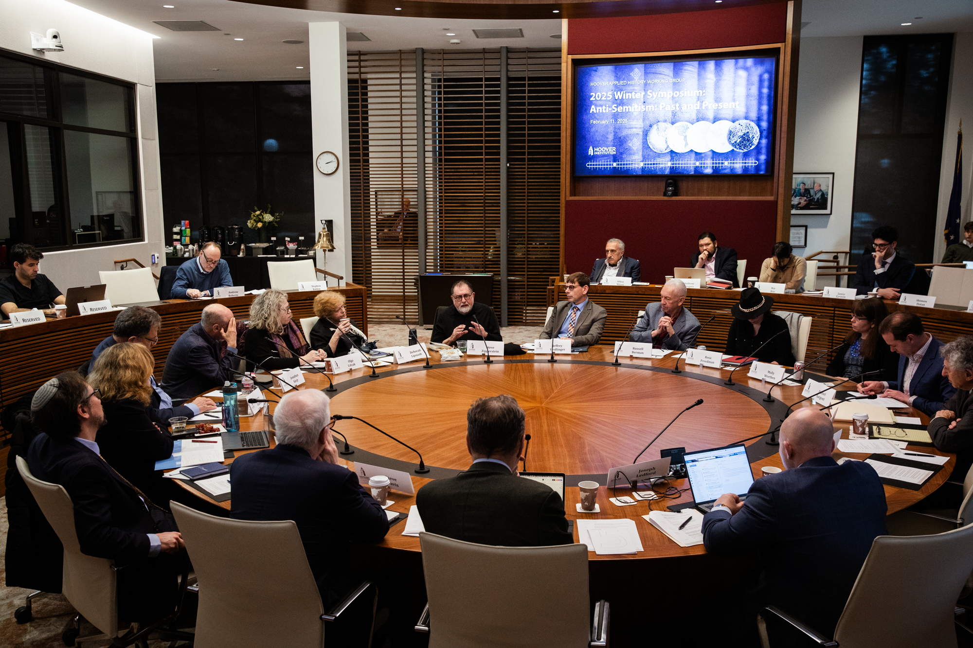Historians discuss the significance of pogroms against the Jews of Europe during the 2025 Hoover History Symposium on anti-Semitism on February 11, 2025. (Patrick Beaudouin)