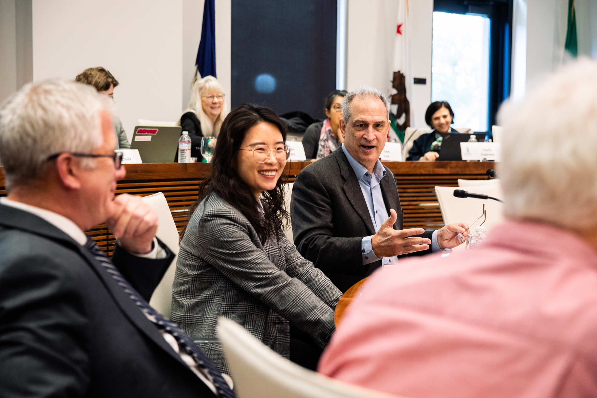 Participants engage in a discussion at the Chinese Economy in the Long Run conference.