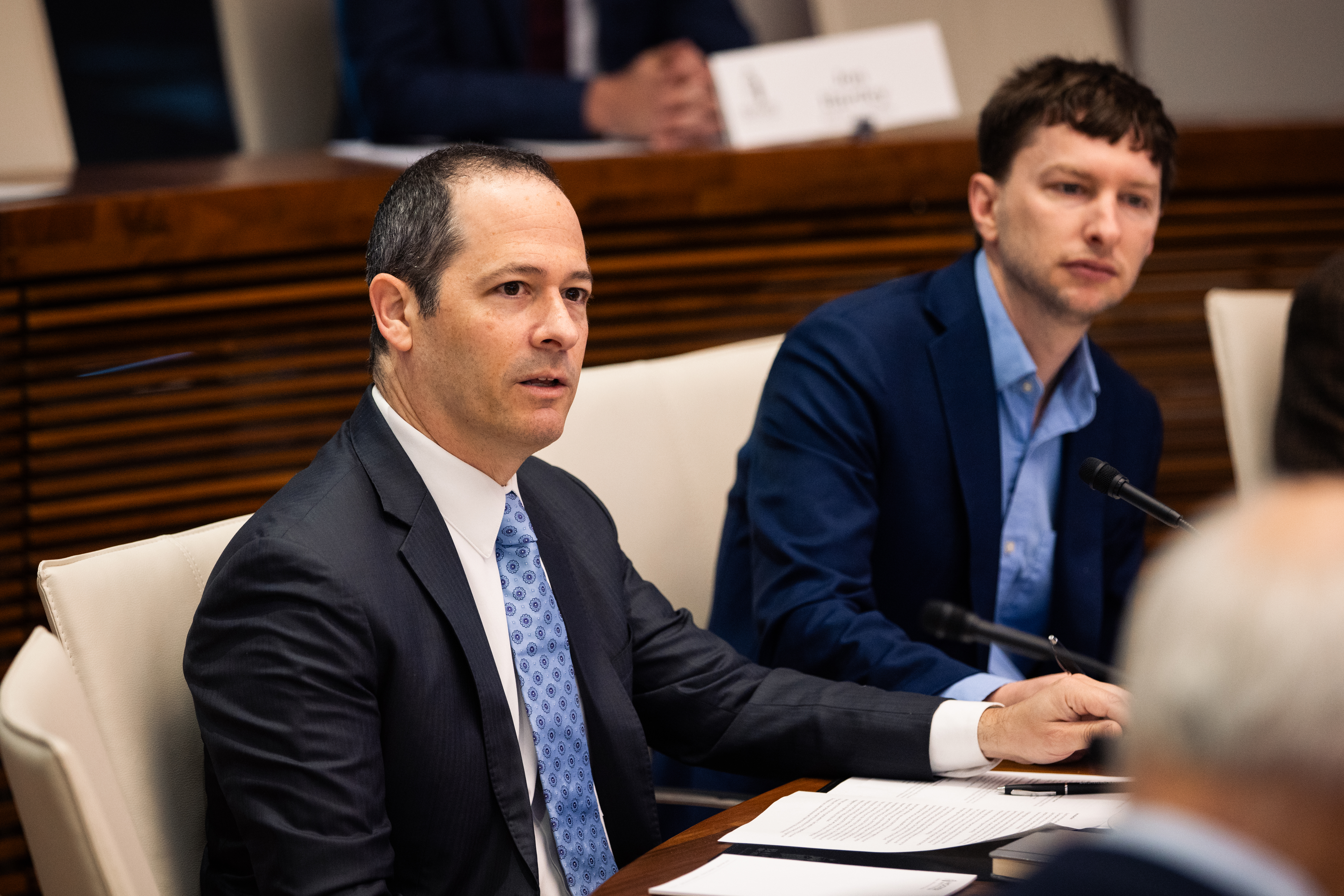Fiscal Policy Initiative Director Joshua D. Rauh welcomes participants to the first-ever Fiscal Policy Initiative conference on March 10, 2025. (Patrick Beaudouin)