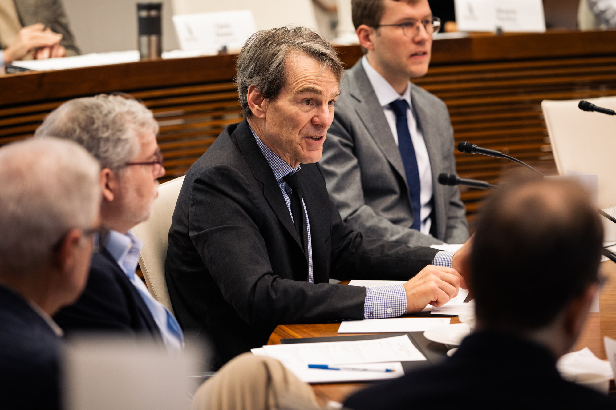Senior Fellow John H. Cochrane speaks at the first-ever Fiscal Policy Initiative conference at the Hoover Institution on March 10, 2025. (Patrick Beaudouin)