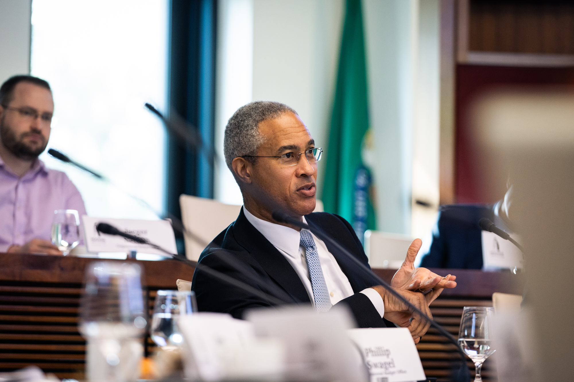 Senior Fellow Peter Blair Henry speaks at the first-ever Fiscal Policy Initiative conference at the Hoover Institution on March 10, 2025. (Patrick Beaudouin)