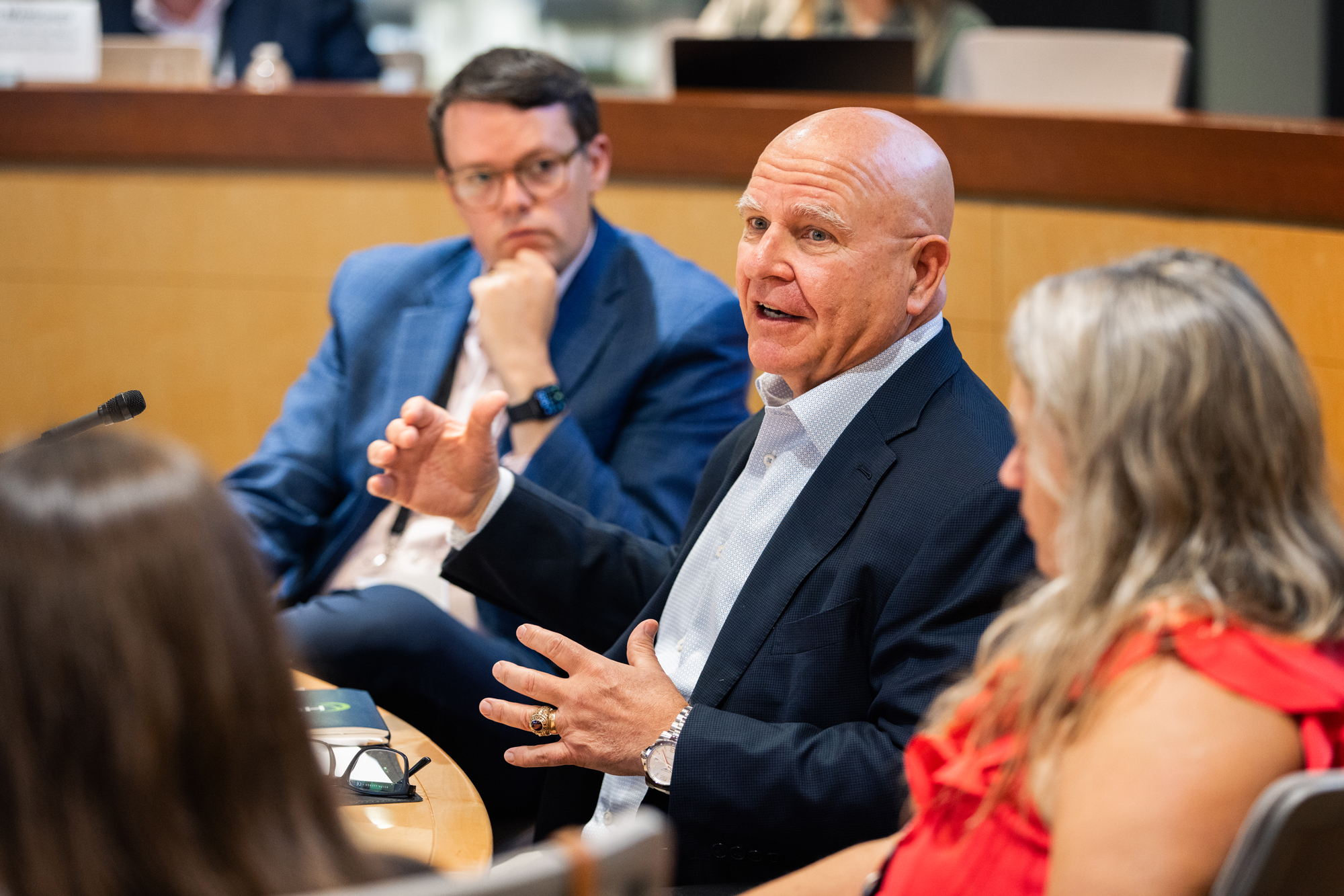 Senior Fellow H.R. McMaster speaks about America’s role in the world with officials from US governor’s offices on May 20, 2025. (Patrick Beaudouin)