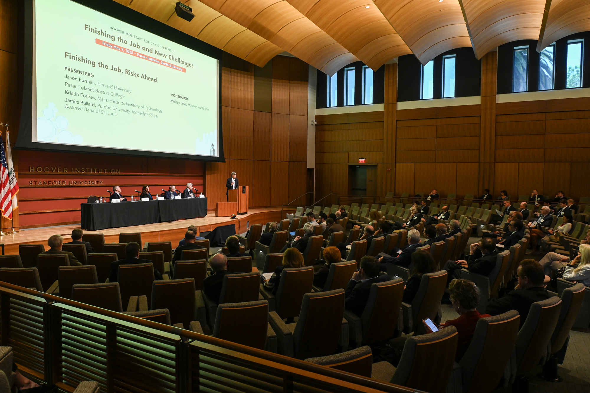 Attendees of Finishing the Job and New Challenges are seen in Hauck Auditorium on May 9, 2025. (Patrick Beaudouin)