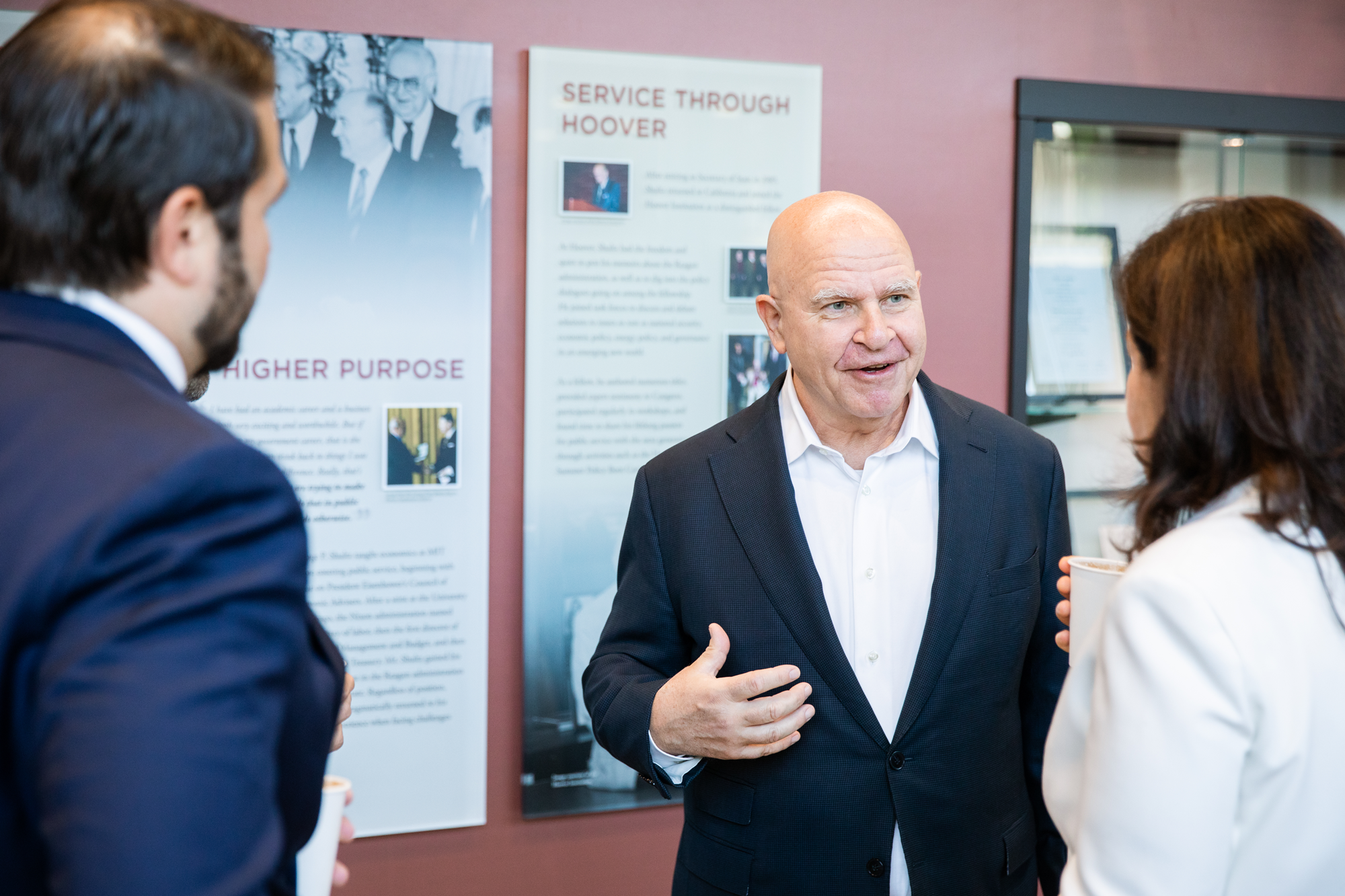 Senior Fellow H.R. McMaster speaks with diplomats in Hoover’s Shultz building on June 23, 2025. (Patrick Beaudouin)